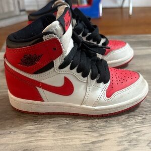 Nike Kids Black, Red, and White High-Top Sneakers